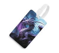 Purple Dragon Purple Moon Luggage Tag Classic Personalized Repeated Luggage Tag Cute Unique Travel Essentials Identifiers for Women Men Baggage Backpack Handbag Suitcase