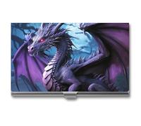 Purple Dragon Purple Moon Metal Business Card Case for Men Women Slim Pocket Purse Multi Wallet Professional Pocket Card Holder for Name Card Credit Card, style, One Size