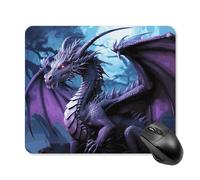 Purple Dragon Purple Moon Mouse Pad 25 * 30cm - Non-Slip Rubber Base Mouse Mat Portable Square Desk Mat for Office, Laptop, Travel, Wireless Mice Mats - Waterproof & Durable Design