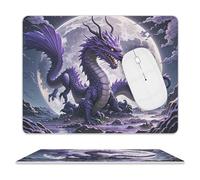 Purple Dragon Purple Moon Mouse Pad Rectangle Premium-Textured Waterproof Leather Computer Mousepad, Stitched Edges Gaming Mouse Mat for Laptop, Home Office Decor Desk Accessories