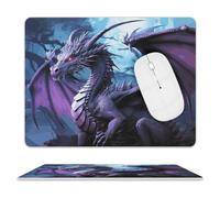 Purple Dragon Purple Moon Mouse Pad Rectangle Premium-Textured Waterproof Leather Computer Mousepad, Stitched Edges Gaming Mouse Mat for Laptop, Home Office Decor Desk Accessories