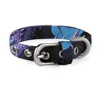 Purple Dragon Purple Moon Pet Collar Oxford Adjustable Safety Dog Collars Cute Outdoor Training Pet Collars Easy Clean Floral Print Puppy Collar for City Pet Owners