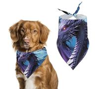 Purple Dragon Purple Moon Pet Scarf Adjustable Pet Accessories Triangular Scarf Washable Floral Print Puppy Bib Bandana Stylish Comfortable Cat Scarves for Holiday Scarfs