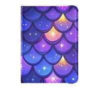 Purple Dragon Scales Sparkling Passport Card Holder Cover Combo Passport Case Travel Documents Wallet Lightweight