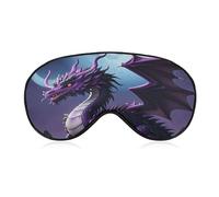 Purple Dragon Sleep Mask Comfort Travel Eye Masks with Adjustable Elastic Strap Soft Funny Block Light Sleep Eye Cover for Side Sleeper for Nap Men Women Gift