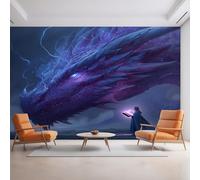 Purple Dragon Wallpaper for Living Room, Fantasy Dragon Photo Wallpaper for Bedroom 500x350 cm, Non-Woven Wall Mural, Home Decor D&O82