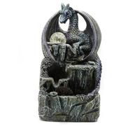 Purple Dragon Water Feature with Crystal Ball & Water Wheel - 35cm | Indoor Tabletop Fountain for Home & Office Décor | Relaxing Feng Shui Water Feature