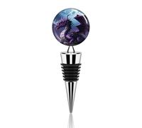 Purple Dragon Wine Stopper Zinc Alloy Beverage Bottle Stopper Reusable Leak Proof Wine Cork Cute Champagne Saver Decorative Bottle Sealer Plug Gift for Men Women