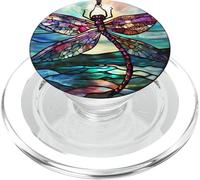 Purple Dragonfly Flying Over Water Scene PopSockets PopGrip for MagSafe