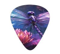Purple Dragonfly - Guitar Picks-12 Pack Includes Thin, Medium & Heavy Gauges, Best Gift for Guitar Lovers