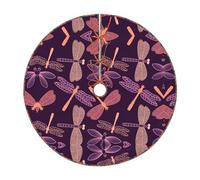 Purple Dragonfly Print Christmas Tree Skirt Festive Decoration For The Perfect Holiday Ambience