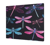 Purple Dragonfly -Print Frameless Wall Art 20X24 Inche, Modern Canvas Print with Wooden Support, Ready to Hang Decor.