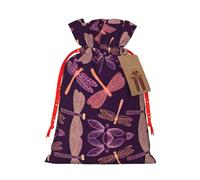 Purple Dragonfly Print Gift Drawstring Bags Reusable Present Sack Versatile Birthday Holiday Party Favors