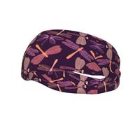 Purple Dragonfly Print Sweatbands Sports Headband For Men & Women,For Running Fitness Yoga Cycling,Sweat Wicking Non Slip