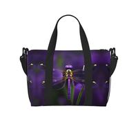 Purple Dragonfly Print Travel Duffel Bags Weekender for Women,Lightweight Carry On Bag,Personal Item Bag