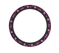 Purple Dragonfly Printed Elastic Steering Wheel Cover Protective Cover Anti Slip Durable For Most Cars