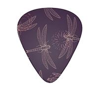 purple dragonfly Printed Guitar Picks Personalized Guitar Plectrums 12 Pcs For Acoustic Guitar Electric Guitar And Bass Bulk Guitar Pick One Size