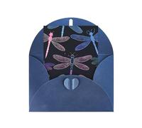 purple dragonfly Seasonal Greeting Card with Blue Envelope for Any Occasion Thanksgiving Christmas Birthday Wedding Anniversary Engagement Note Cards