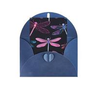 purple dragonfly Seasonal Greeting Card with Blue Envelope for Any Occasion Thanksgiving Christmas Birthday Wedding Anniversary Engagement Note Cards
