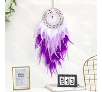 Purple Dream Catchers, Handmade Traditional Circular Net with Lucky Crystal Stones, Perfect Wall Hanging for Home Decor, Girl’s Bedroom, Art Ornament Craft Gift (Purple and Pink)