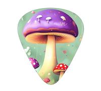 Purple Dream Mushroom guitar pick set, 3 different thicknesses, 12 pieces for a variety of instruments