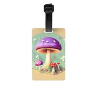 Purple Dream Mushroom Luggage Tags Privacy Cover Travel Luggage ID Tags with, Bag, Backpack - Bright Colors Easy to Identify