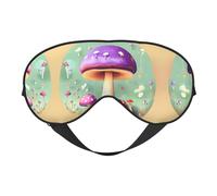 Purple Dream Mushroom Print Eye Mask for Comfortable Sleep â€“ Elastic Nighttime Shade, Perfect for Plane, Travel, and Meditation