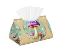 Purple Dream Mushroom Rectangular leather tissue box, suitable for office, bathroom, home, and car interiors.