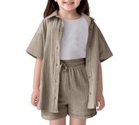 Purple Dresses for Girls Cute Teens Black Dress Kids Pink Tshirt Denim Skirt Hoodie Teen Girl Clothes Tops Cardigans Mermaid Top Bodycon Party Festival Outfits Summer,A-Khaki,7-8 Years