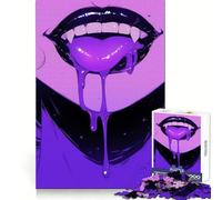 Purple Dripping Lips Jigsaw Puzzles 1000 Pieces for Teenagers Recall Boost Serene Time Smooth Cut Elegant Gift (38x52cm)
