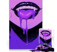 Purple Dripping Lips Jigsaw Puzzles for Adults 1000 Piece Mind Puzzle Slow Enjoy Image Assembly Perfect Present (50x75cm)