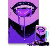 Purple Dripping Lips Jigsaw Puzzles for Adults 1000 Piece Mind Puzzle Slow Enjoy Image Assembly Perfect Present (50x75cm)