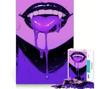 Purple Dripping Lips Jigsaw Puzzles for Adults1000 Pieces Strengthen Memory Home Pastime Clean Edge Elegant Gift (38x26cm)