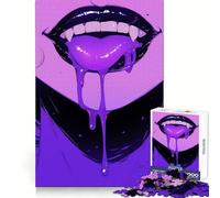 Purple Dripping Lips Jigsaw Puzzles for Adults1000 Pieces Strengthen Memory Home Pastime Clean Edge Elegant Gift (38x26cm)