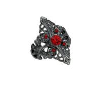 Purple Drop Ring Gothic Jewelry Zirconia Black Plated Ring Flame Punk Rings Unique Black Purple Crystal Rings for Men Unisex Jewelry for Women, Metal, Rhinestone