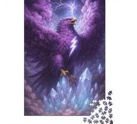 Purple Eagle with Lightning Bolt Symbol Jigsaw Puzzle, 1000 Piece