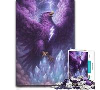 Purple Eagle with Lightning Bolt Symbol Jigsaw Puzzle, 500 Pieces | A hands-on home pastime - a simple way to organise the image at your own pace.