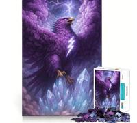 Purple Eagle with Lightning Bolt Symbol Jigsaw Puzzles for Adults 1000 Pieces Brain Workout Toy Relaxing Fun Art Assembly (50x75cm)