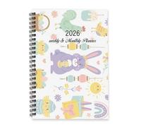 Purple Easter Bunnies 2026 Notebook A5 To Do List Notebook 2026 Notepad Ladies Diary Diary Journal for Holiday Week To View Monthly Year Planner with Dotted Line Note Page Slim