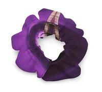 Purple Eiffel Tower Scrunchies for Women Cute Soft Hair Ties No Damage Snag Free Satin Scrunchies Decorative Hair Bands Ponytail Holder Stylish Hair Accessories for All Hair Types