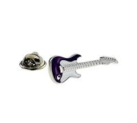 Purple Electric Guitar Lapel Pin Badge with gift box
