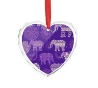 Purple Elephant Clear Crystal Glass Heart Pendant Charm Romantic Crystal Love Pendant Hanging Decoration for DIY Craft Gift for Home Window Car Wedding Party Decor Love Shaped Hanging Ornament