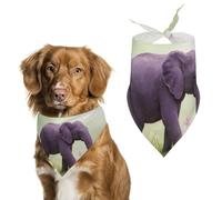 Purple Elephant Dog Bandana, Soft Breathable Pet Scarf, Personalized Dog Bib Kerchief for Small Medium Large Dogs Cats, Exquisite Pet Neckerchief for Daily Wear, Travel, Party