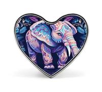 Purple Elephant Lapel Pin Cute Custom Button Pin Personalized Heart Brooch Aluminum Alloy Brooch Pins Fashion Exquisite Badge Pins for Hat Bag Suit Tie Wedding Accessories