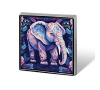 Purple Elephant Square Lapel Pin Women's Novelty Buttons & Pins Metal Badge Cute Brooch Pin Retro Pinback Badge Fashion Bag Pins for Hat Backpacks Tie Suit Wedding Party Accessory