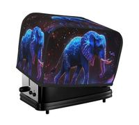 Purple Elephant Starry Sky Toaster Cover 2 Slice Kitchen Small Appliance Covers With Pockets Dust And Fingerprint Protectio