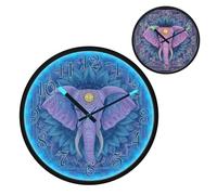 Purple Elephant with Mandala Art Night Light Wall Clock LED Wall Clocks Silent Battery-Operated Glow in The Dark Large Digital Display for Bedroom Living Room Kitchen, 12 Inch