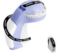 Purple Embossing Label Maker with 1 Label Tapes, 3D Embosser Handheld Label Machine,Vintage Embossed Label Printer Portable 3D Labeler for Home Office School DIY Crafting (Purple)