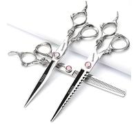 Purple Exquisite Pattern Handle 5.5 inch Professional Hairdressing Scissors Hair Cutting and thinning Hair Salon Hairdresser Tool