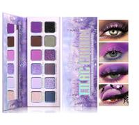 Purple Eyeshadow Palette, 12 Shades Lavender Purple Glitter EyeMakeup Pallet Smokey Neutral Silky Blendable Cream Eye Shadow for Older Women MatteMatellic Pink Compact for Cosplay Halloween Witch Look